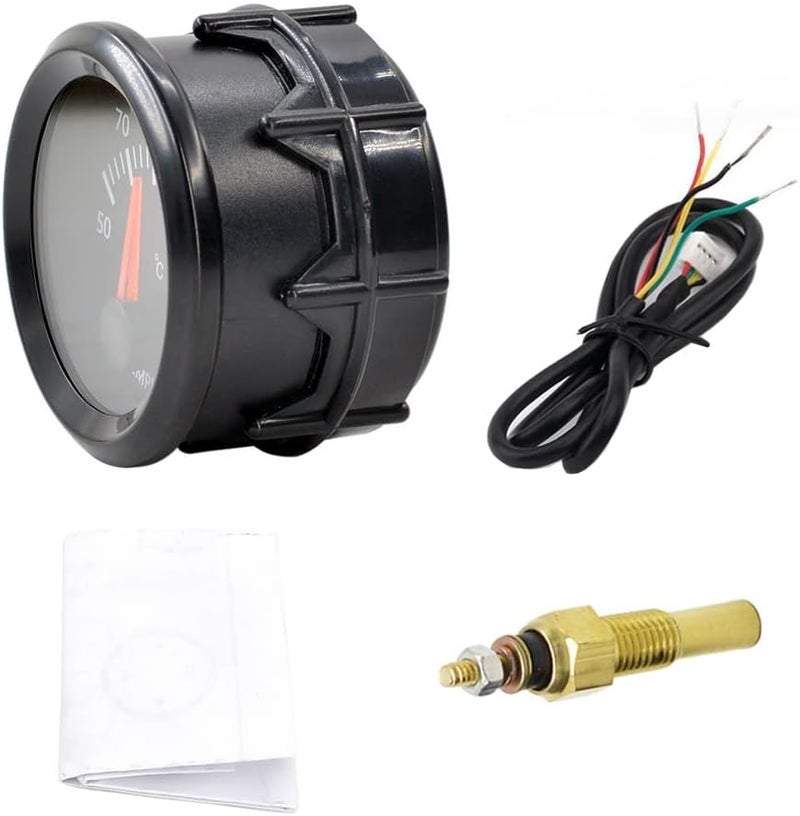 E Support Universal Car 52mm Pointer Oil Temp Temperautre Gauge Meter Kit Celsius White LED Light Pointer Indicator Dail Display Electronic - Image 5